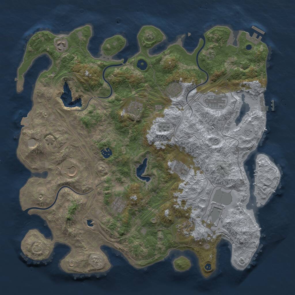Rust Map: Procedural Map, Size: 4250, Seed: 1189737708, 17 Monuments