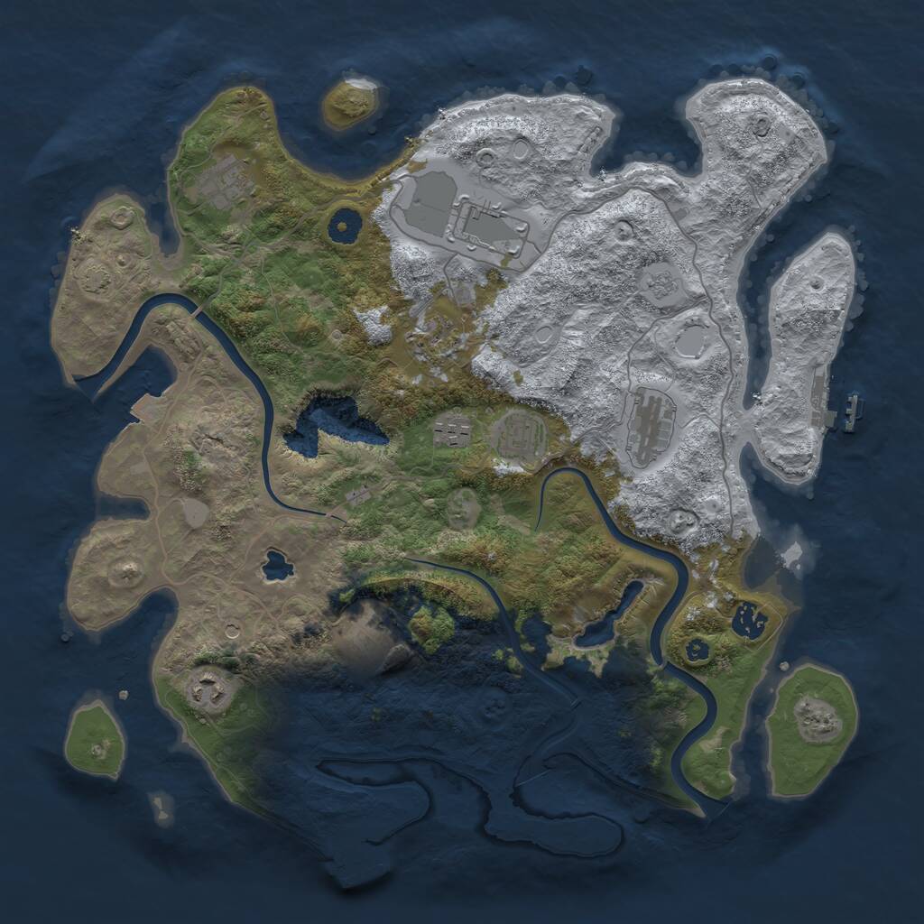 Rust Map: Procedural Map, Size: 4000, Seed: 498209, 15 Monuments