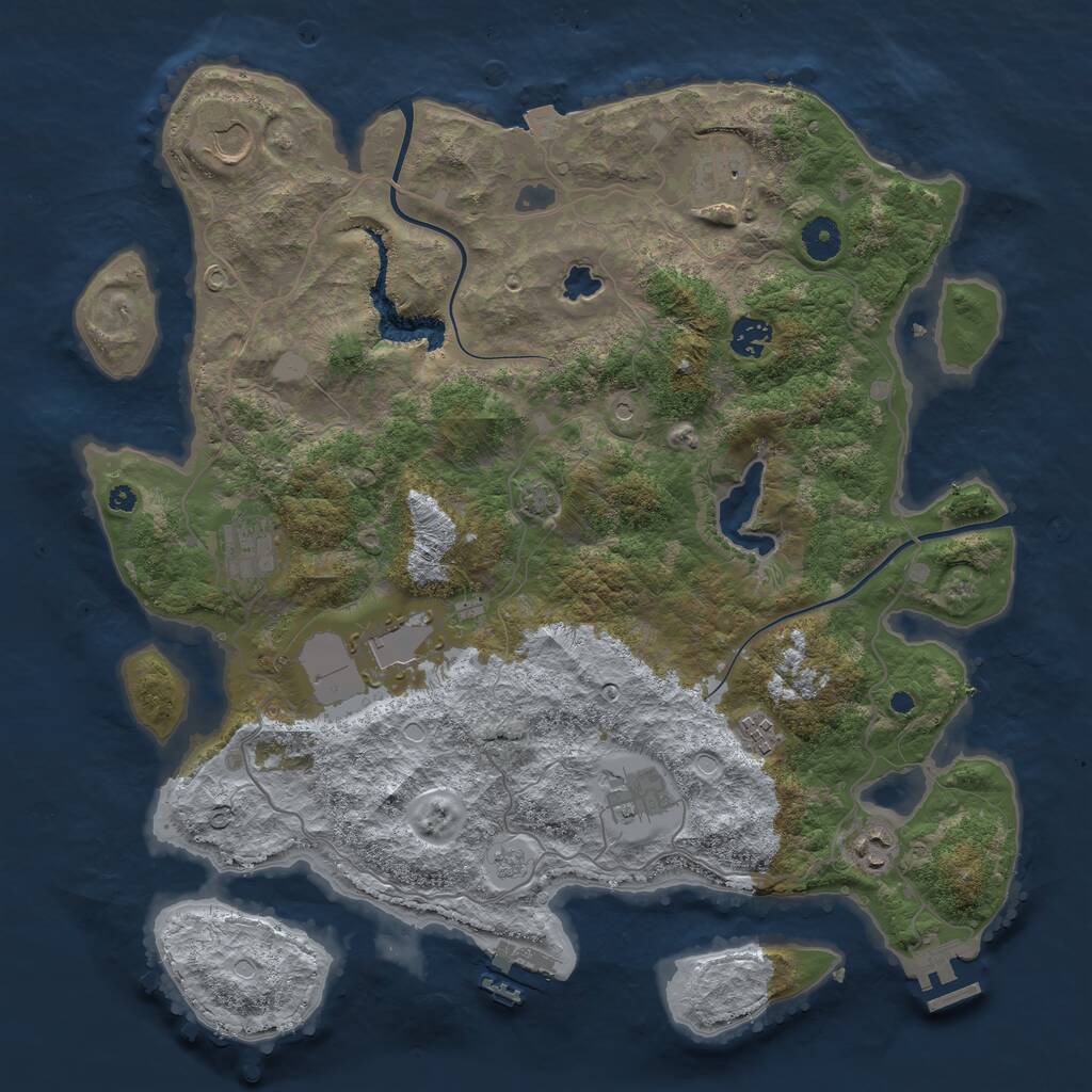 Rust Map: Procedural Map, Size: 4000, Seed: 39843571, 14 Monuments