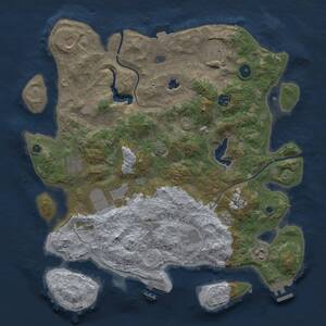 Thumbnail Rust Map: Procedural Map, Size: 4000, Seed: 39843571, 14 Monuments