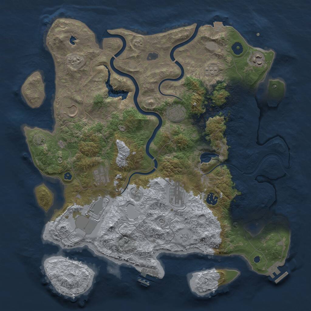 Rust Map: Procedural Map, Size: 4000, Seed: 39843571, 14 Monuments