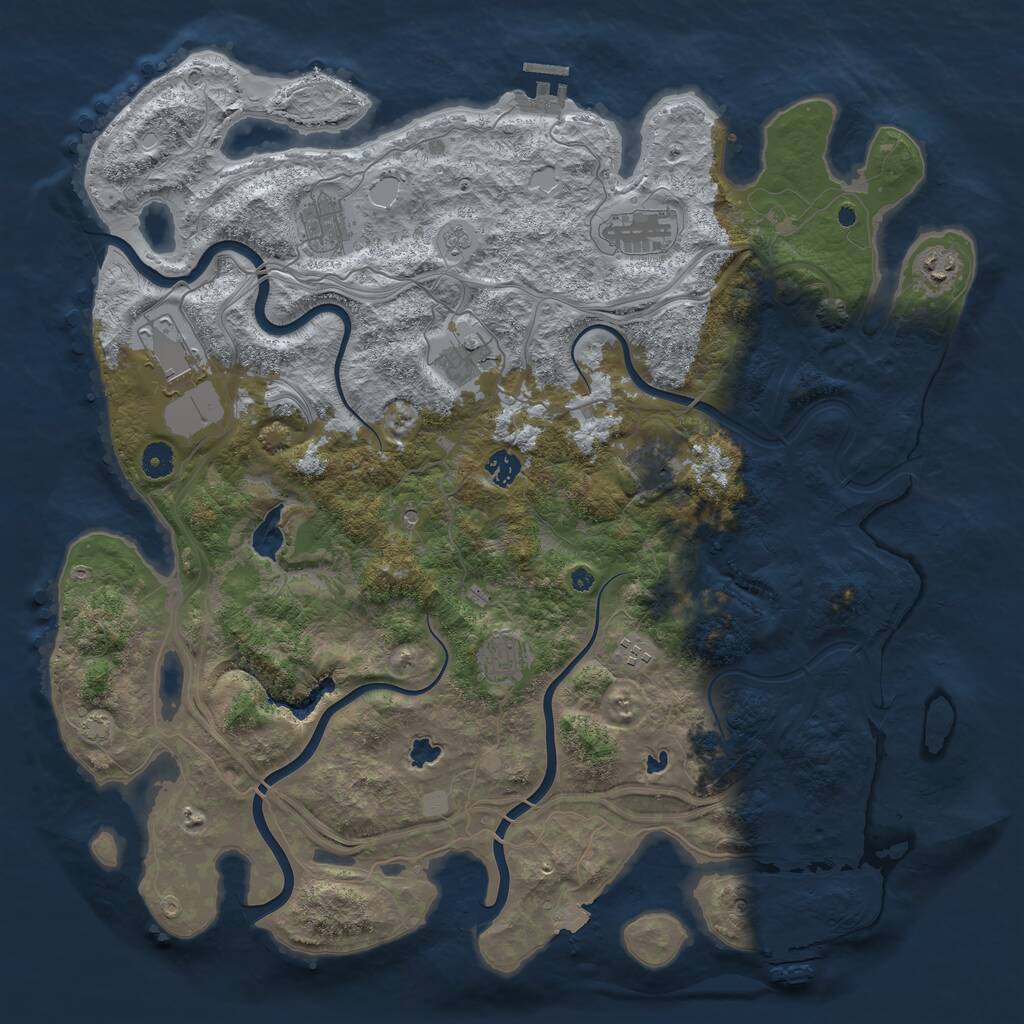 Rust Map: Procedural Map, Size: 4500, Seed: 3446567, 15 Monuments
