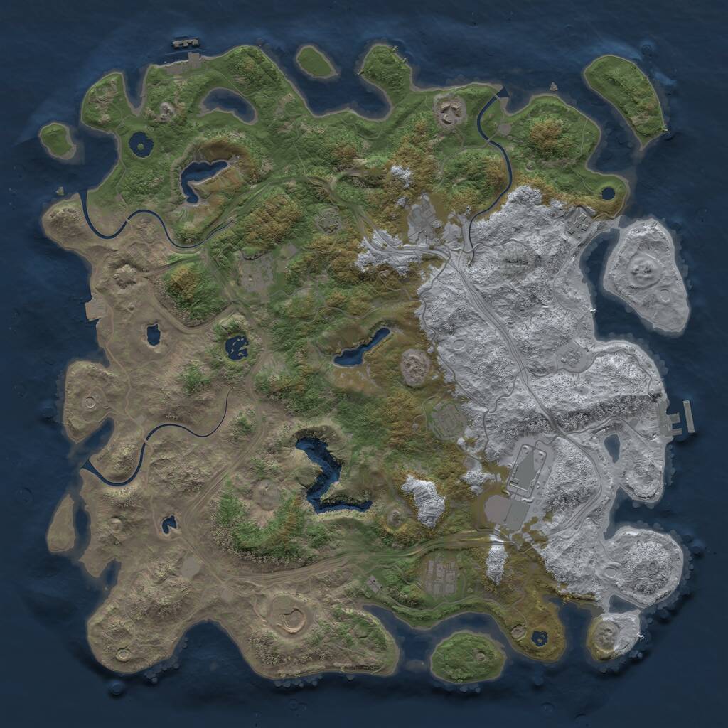 Rust Map: Procedural Map, Size: 4500, Seed: 834, 15 Monuments