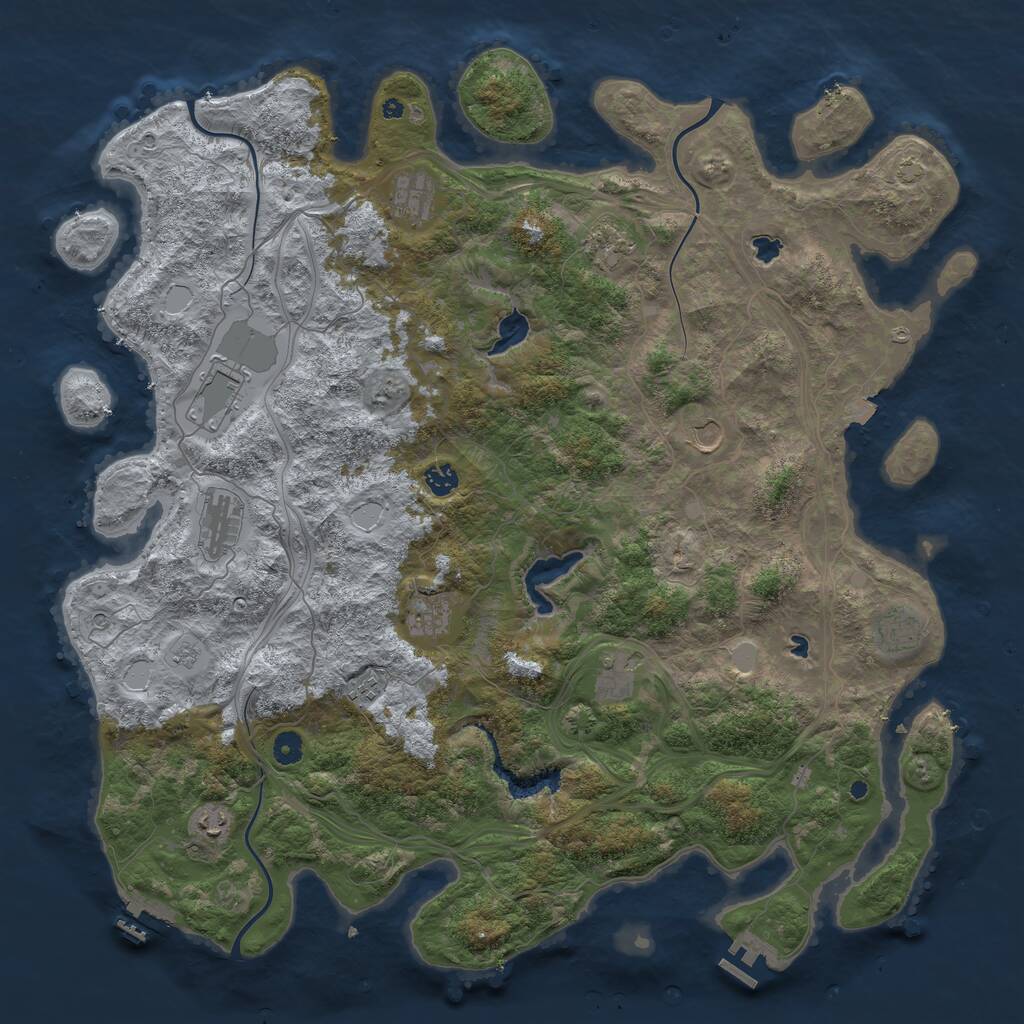 Rust Map: Procedural Map, Size: 4800, Seed: 194421097, 17 Monuments