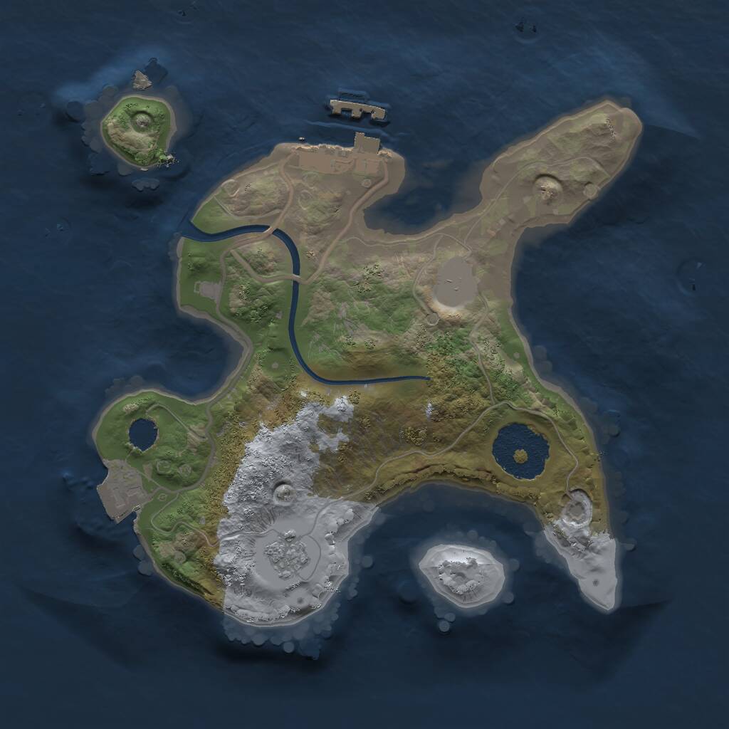 Rust Map: Procedural Map, Size: 2000, Seed: 6759, 3 Monuments