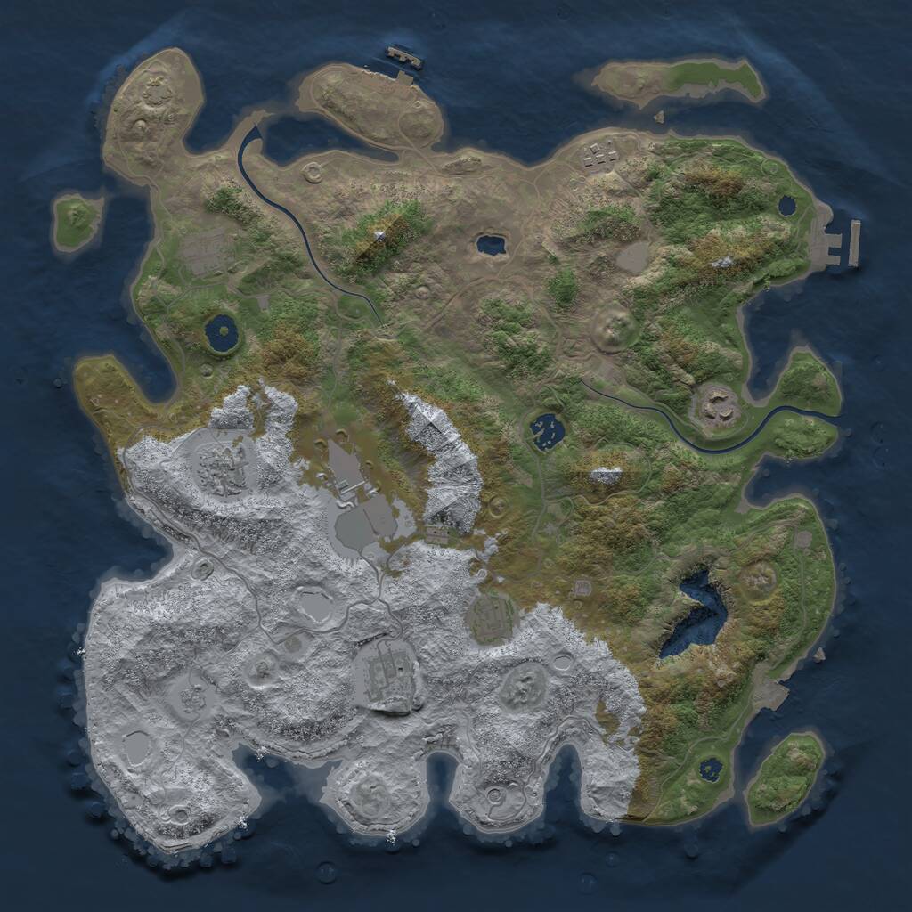 Rust Map: Procedural Map, Size: 4000, Seed: 1394346238, 14 Monuments