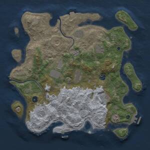Thumbnail Rust Map: Procedural Map, Size: 3800, Seed: 31313131, 16 Monuments