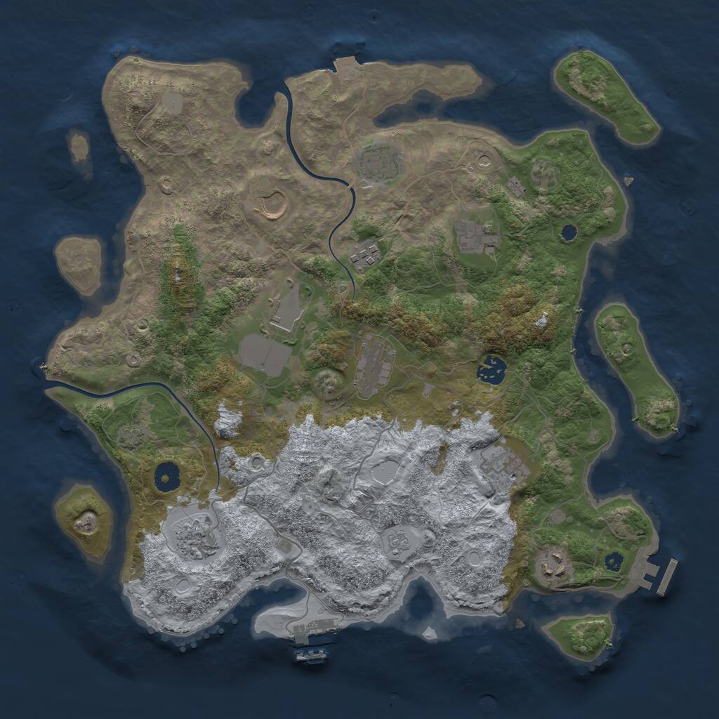 Rust Map: Procedural Map, Size: 3800, Seed: 31313131, 16 Monuments