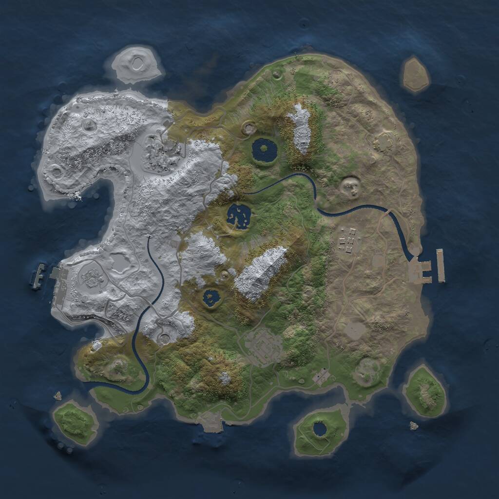 Rust Map: Procedural Map, Size: 3000, Seed: 9867523, 10 Monuments