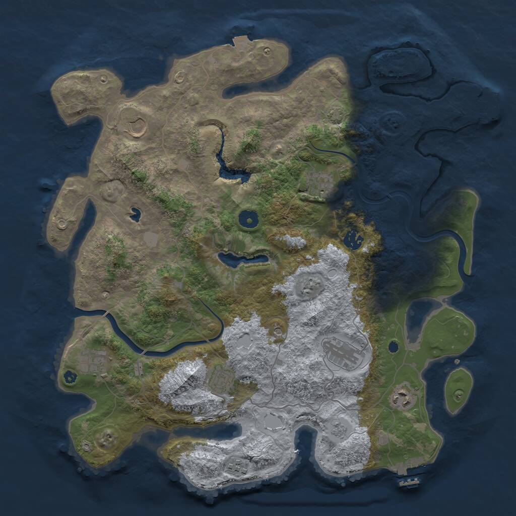 Rust Map: Procedural Map, Size: 4000, Seed: 1522191925, 14 Monuments