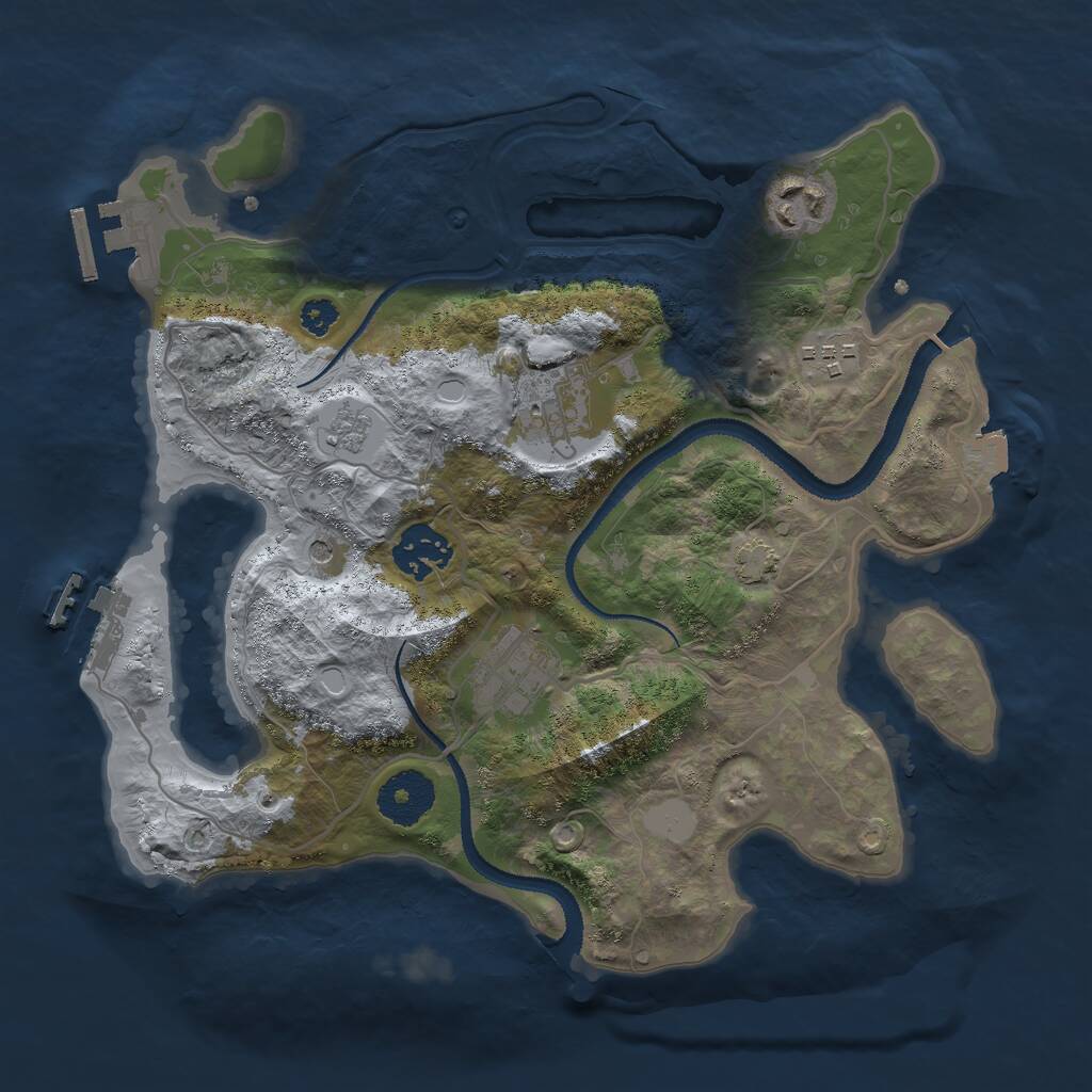 Rust Map: Procedural Map, Size: 3000, Seed: 756632467, 11 Monuments
