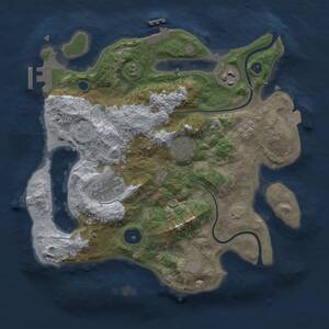 Thumbnail Rust Map: Procedural Map, Size: 3000, Seed: 756632467, 9 Monuments