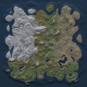 Thumbnail Rust Map: Procedural Map, Size: 4500, Seed: 1294273700, 15 Monuments