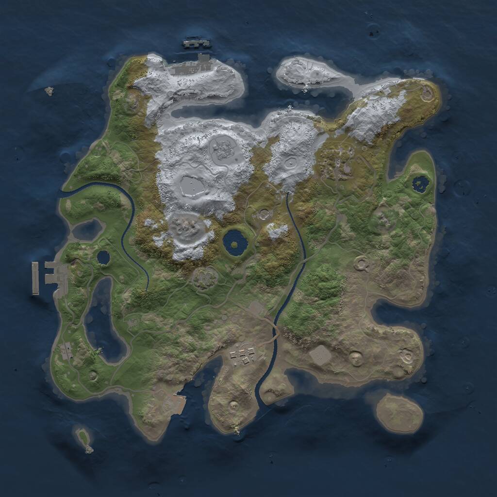 Rust Map: Procedural Map, Size: 3000, Seed: 141450020, 8 Monuments