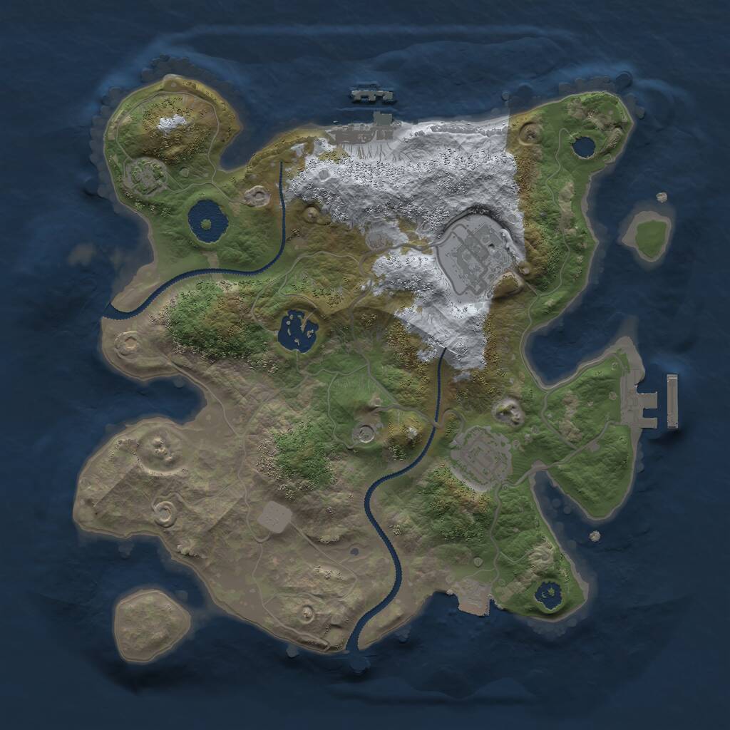 Rust Map: Procedural Map, Size: 2750, Seed: 97699347, 8 Monuments