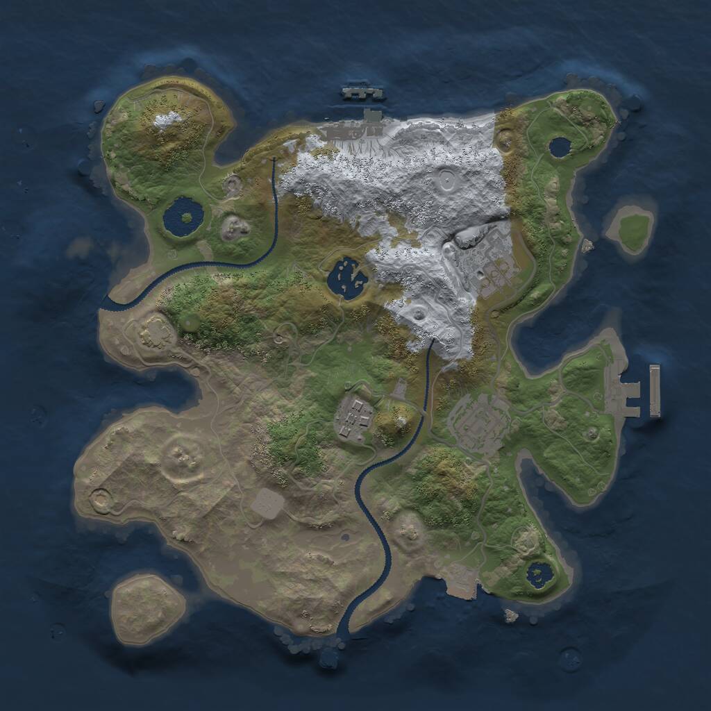 Rust Map: Procedural Map, Size: 2750, Seed: 97699347, 8 Monuments