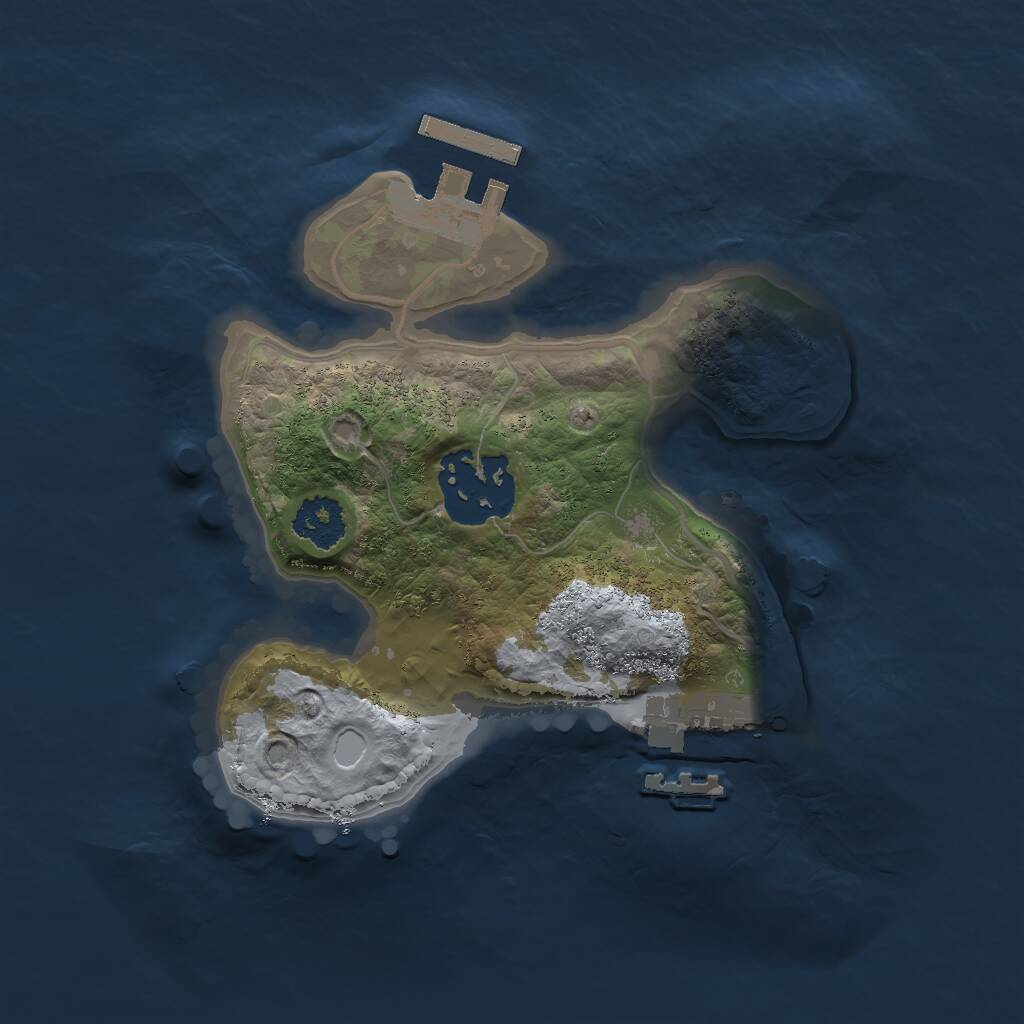 Rust Map: Procedural Map, Size: 1999, Seed: 1895954846, 4 Monuments