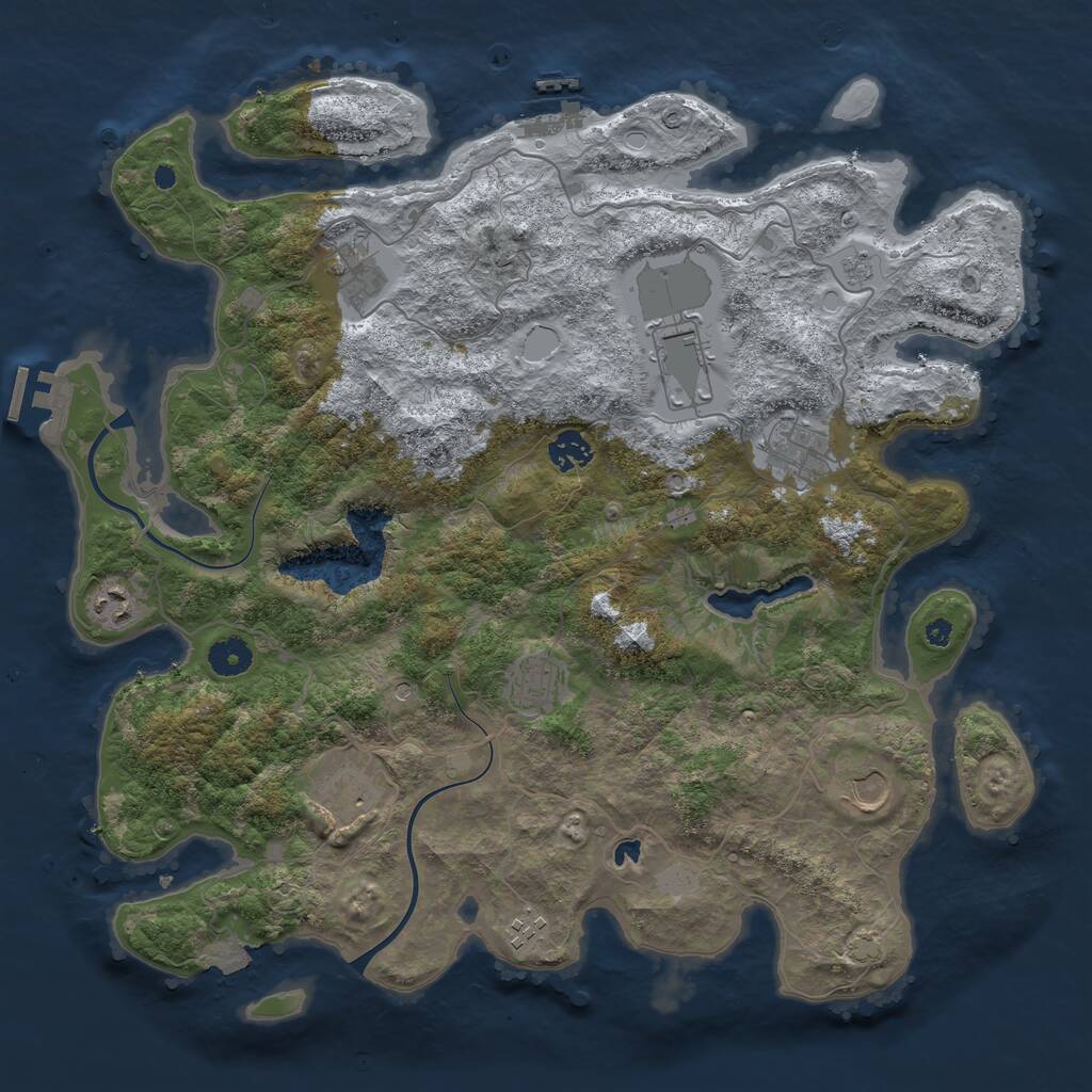 Rust Map: Procedural Map, Size: 4000, Seed: 526958608, 15 Monuments