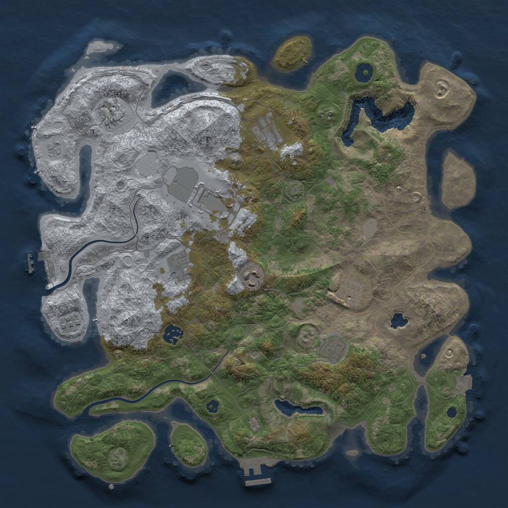 Rust Map: Procedural Map, Size: 4000, Seed: 764844254, 15 Monuments