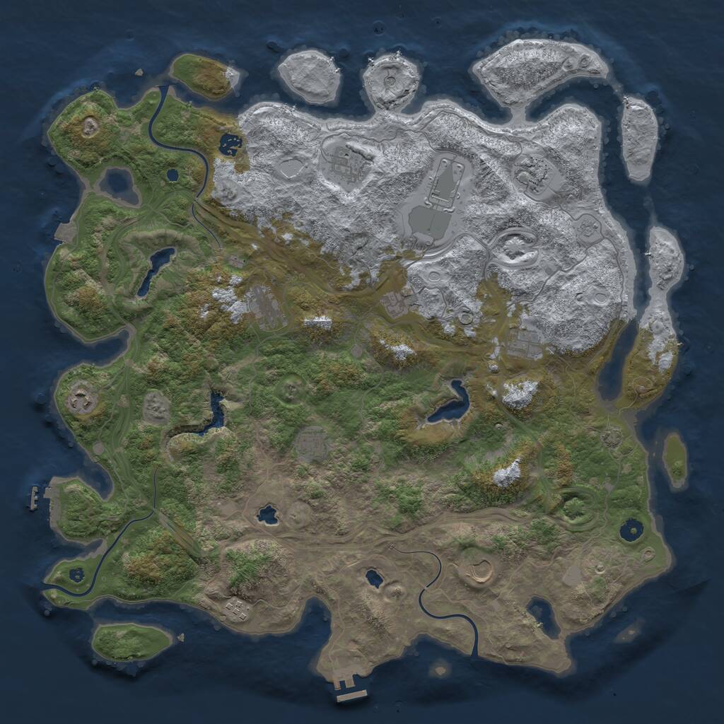 Rust Map: Procedural Map, Size: 4800, Seed: 50982066, 17 Monuments