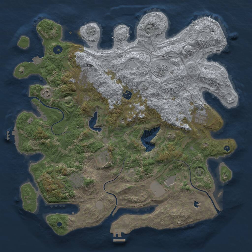 Rust Map: Procedural Map, Size: 4250, Seed: 1196333164, 15 Monuments