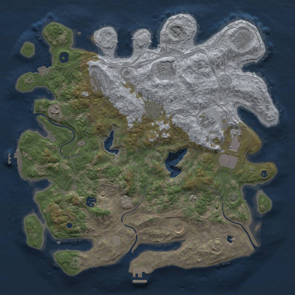 Rust Map: Procedural Map, Size: 4250, Seed: 1196333164, 16 Monuments