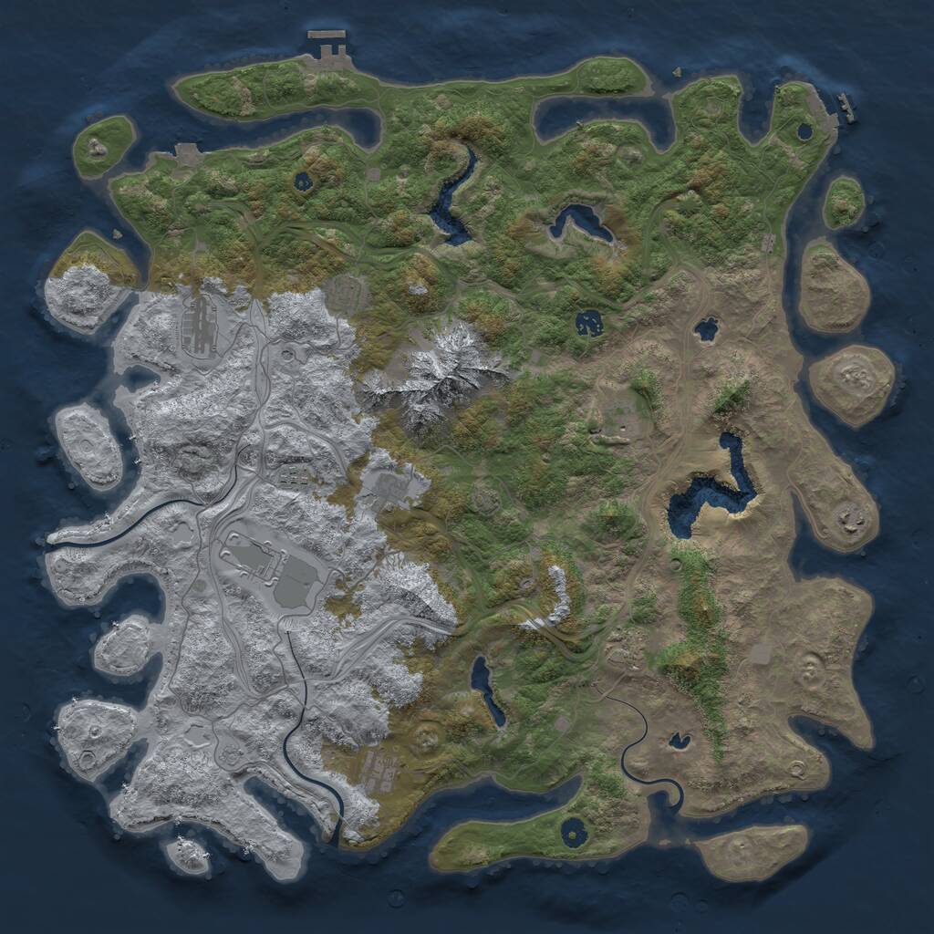 Rust Map: Procedural Map, Size: 5000, Seed: 34378, 16 Monuments