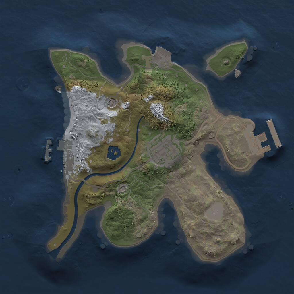 Rust Map: Procedural Map, Size: 2050, Seed: 1734, 5 Monuments