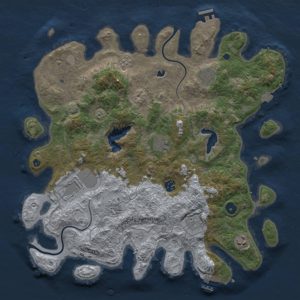 Rust Map: Procedural Map, Size: 4000, Seed: 346490, 14 Monuments