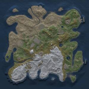 Thumbnail Rust Map: Procedural Map, Size: 3700, Seed: 88110170, 15 Monuments