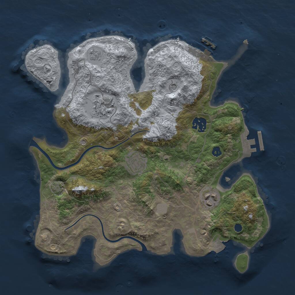 Rust Map: Procedural Map, Size: 3000, Seed: 328238697, 10 Monuments