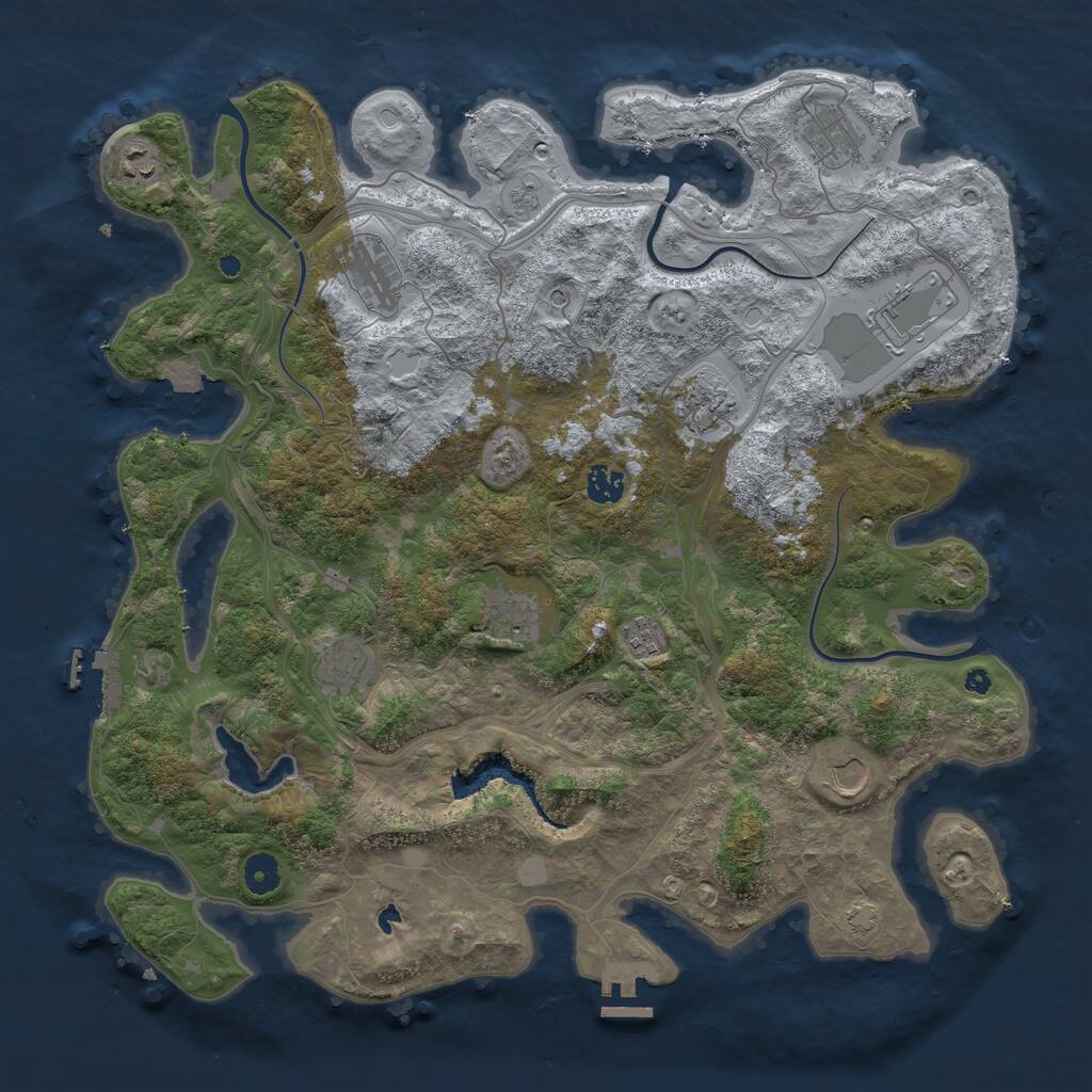 Rust Map: Procedural Map, Size: 4250, Seed: 1455346331, 16 Monuments