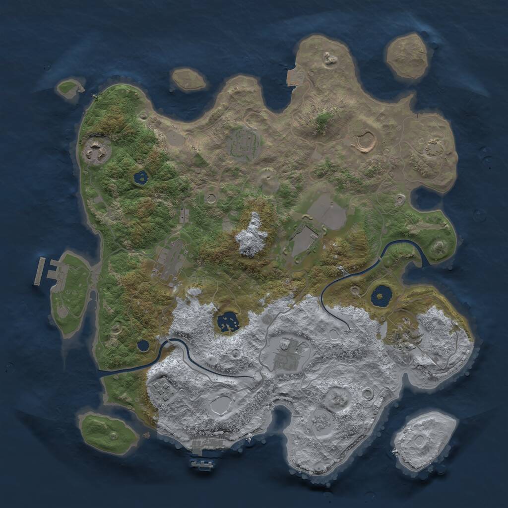 Rust Map: Procedural Map, Size: 3600, Seed: 374263967, 15 Monuments