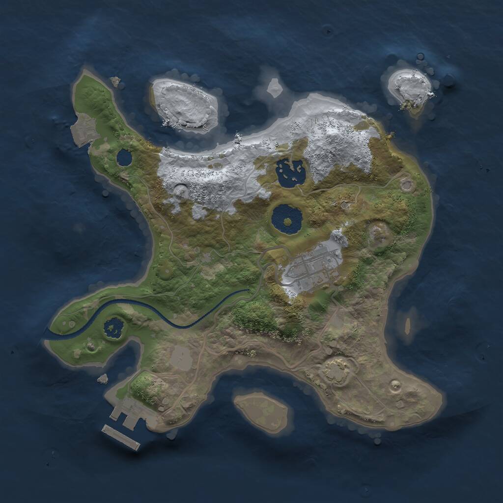 Rust Map: Procedural Map, Size: 2500, Seed: 46586, 5 Monuments