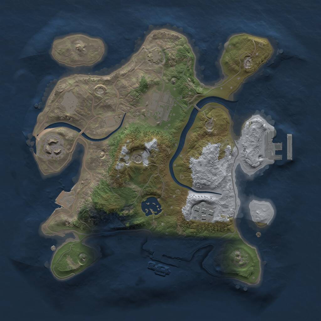 Rust Map: Procedural Map, Size: 2500, Seed: 66419, 9 Monuments