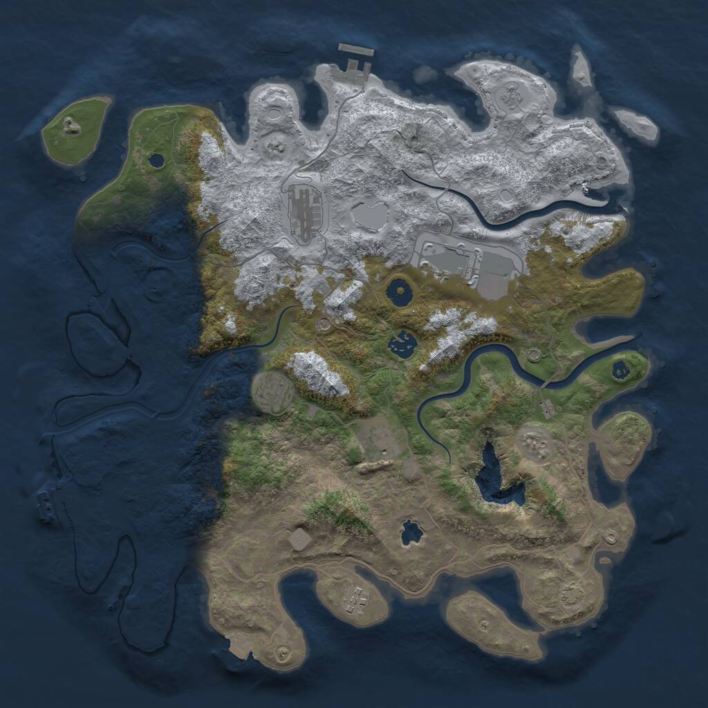 Rust Map: Procedural Map, Size: 4000, Seed: 11337, 12 Monuments