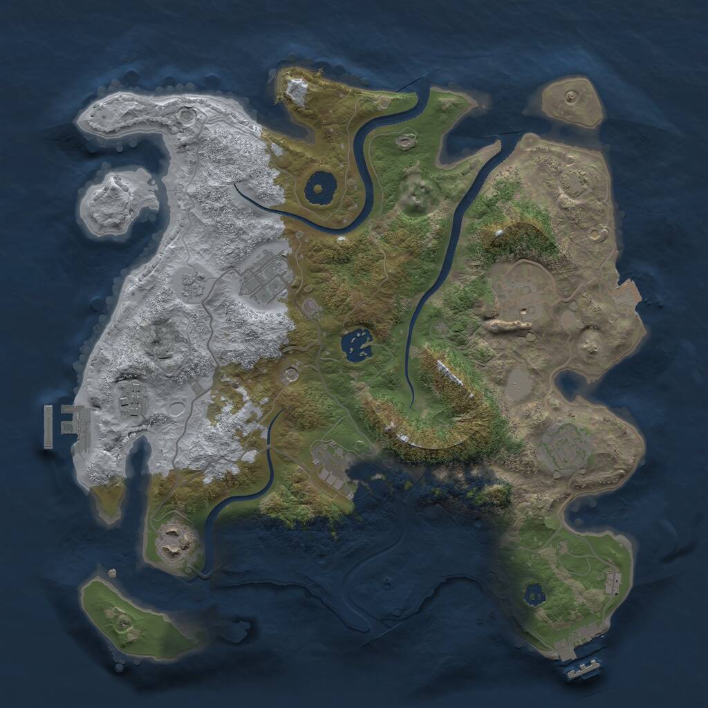 Rust Map: Procedural Map, Size: 3250, Seed: 9292, 13 Monuments