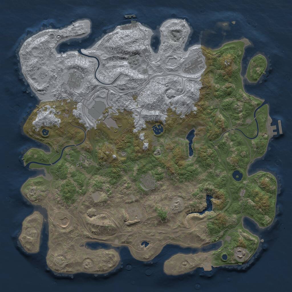 Rust Map: Procedural Map, Size: 4250, Seed: 269263380, 16 Monuments