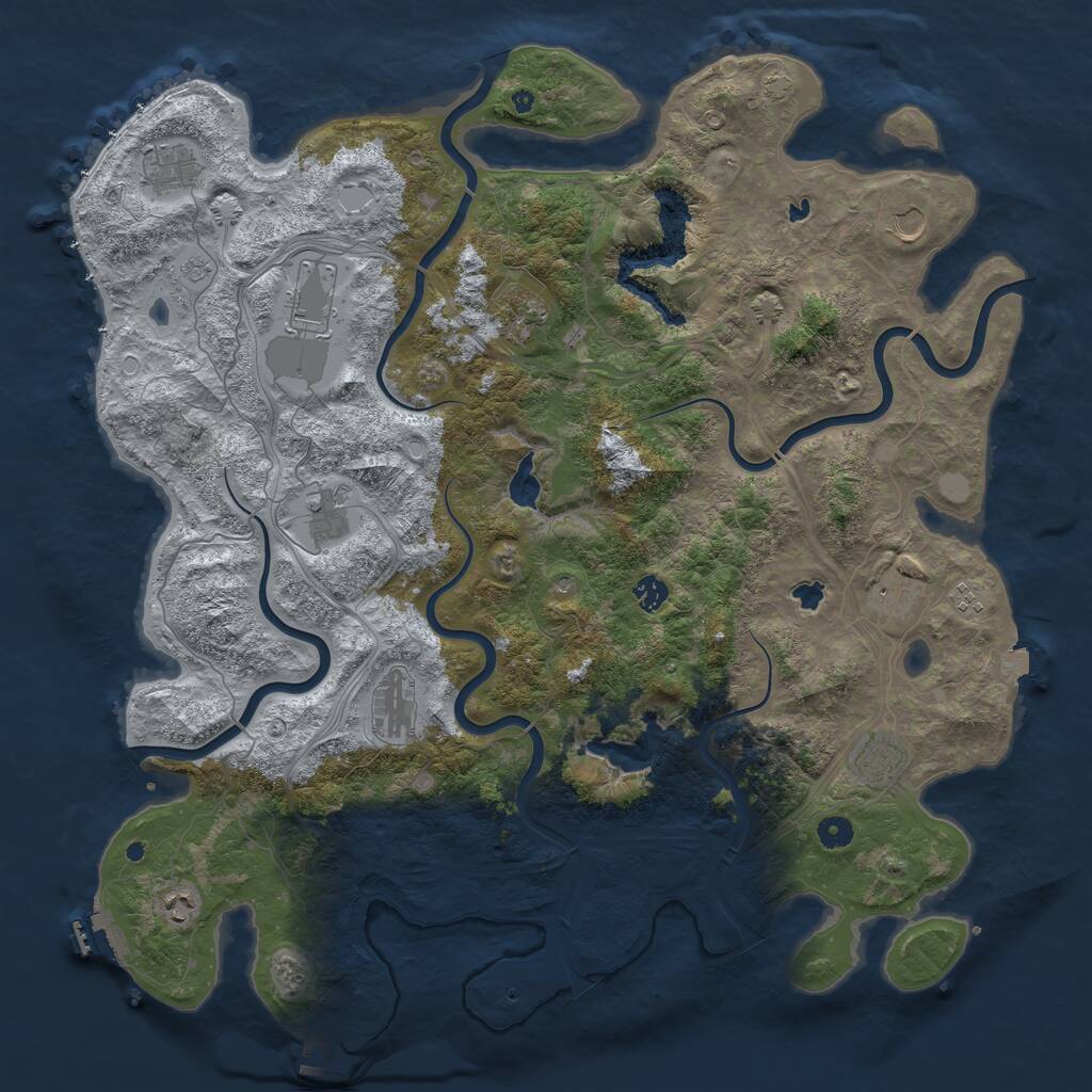 Rust Map: Procedural Map, Size: 4800, Seed: 1252269437, 17 Monuments