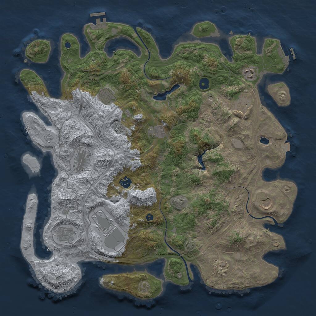 Rust Map: Procedural Map, Size: 4250, Seed: 1477725026, 17 Monuments