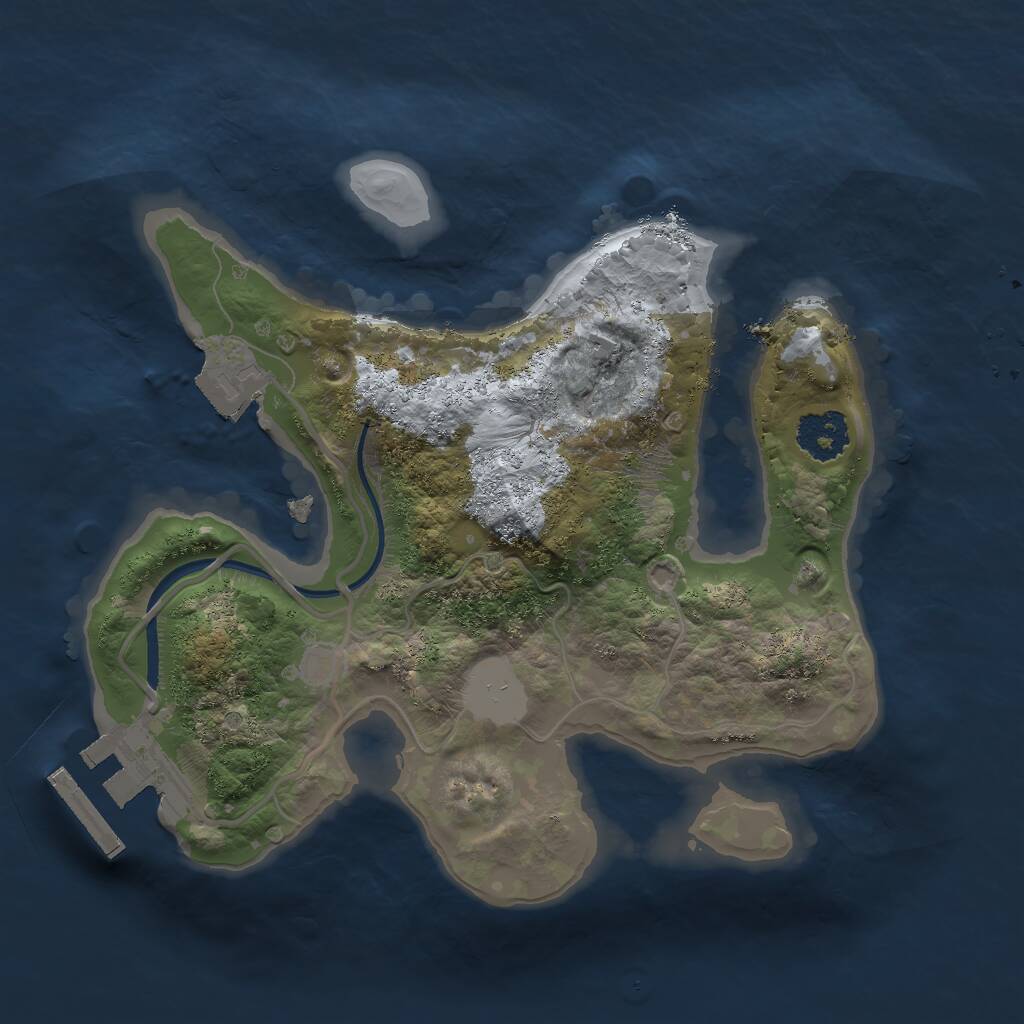 Rust Map: Procedural Map, Size: 2000, Seed: 1091979039, 2 Monuments