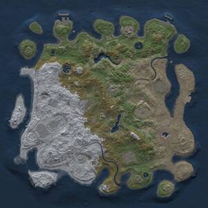 Thumbnail Rust Map: Procedural Map, Size: 4000, Seed: 1364884796, 14 Monuments
