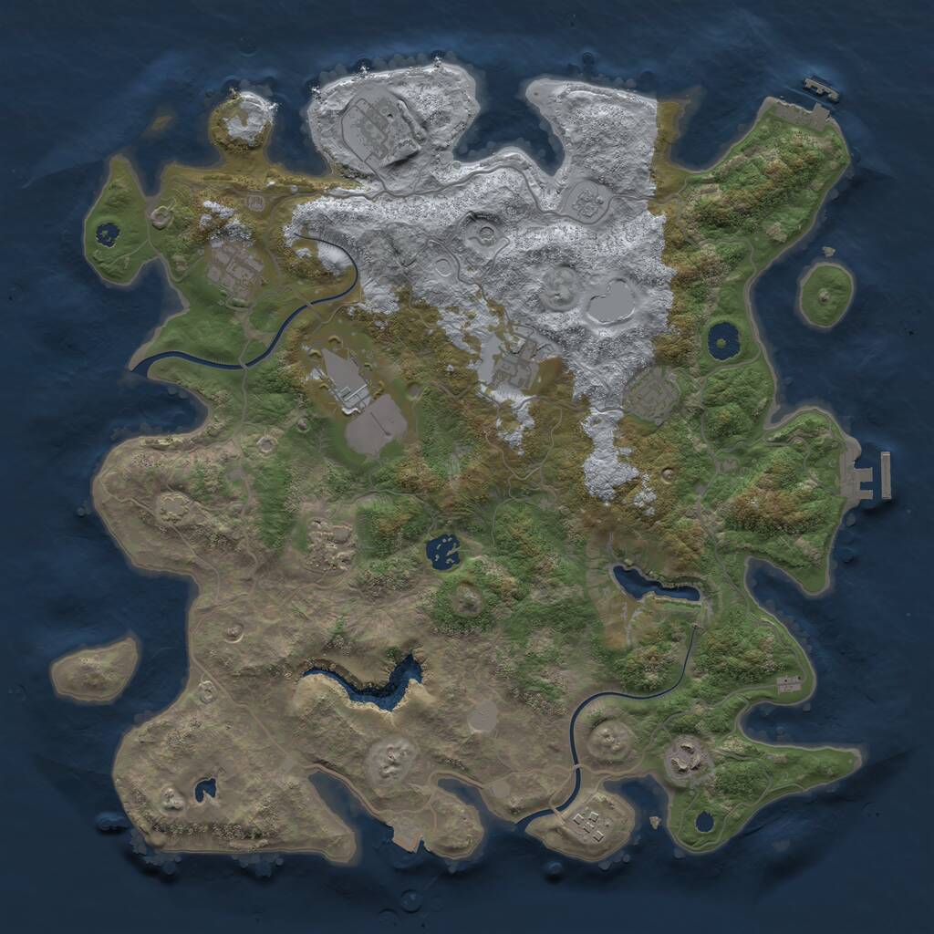 Rust Map: Procedural Map, Size: 4000, Seed: 2138, 15 Monuments