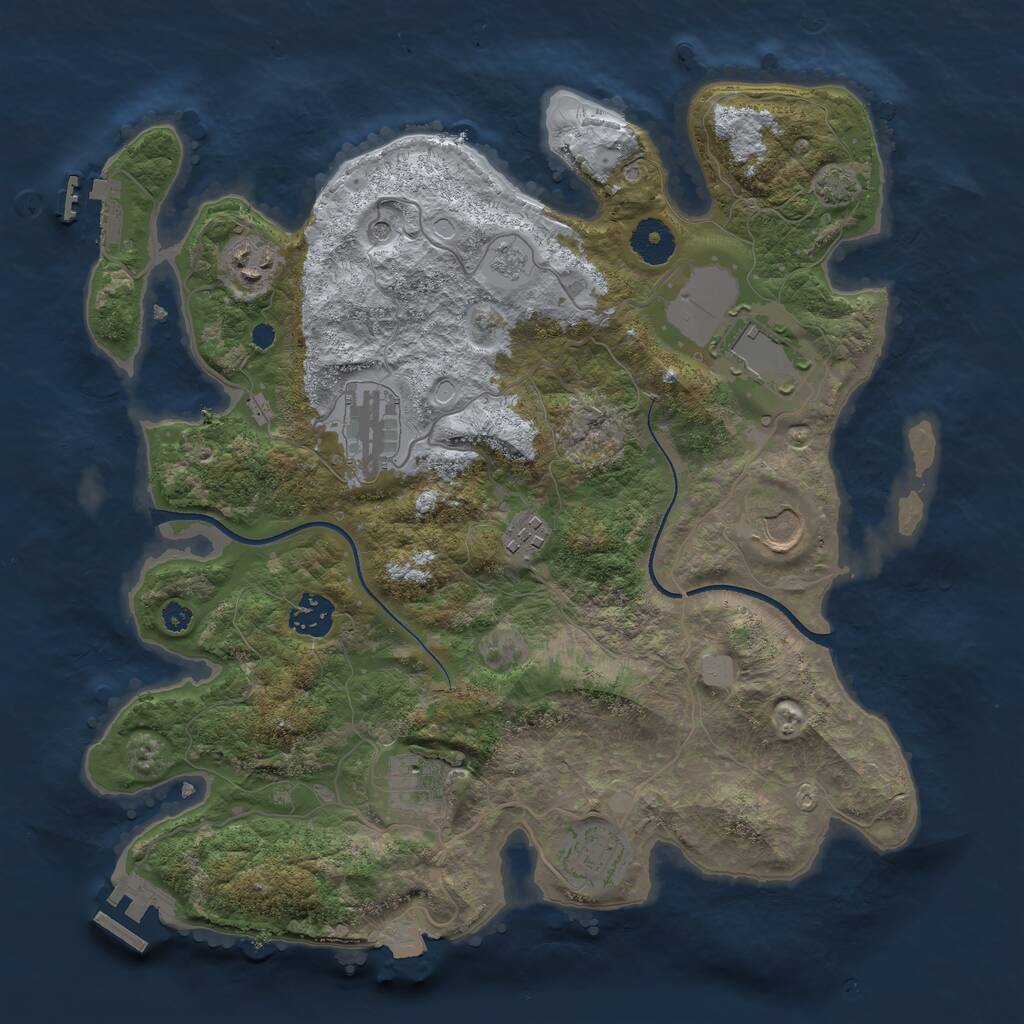 Rust Map: Procedural Map, Size: 3500, Seed: 265200381, 14 Monuments