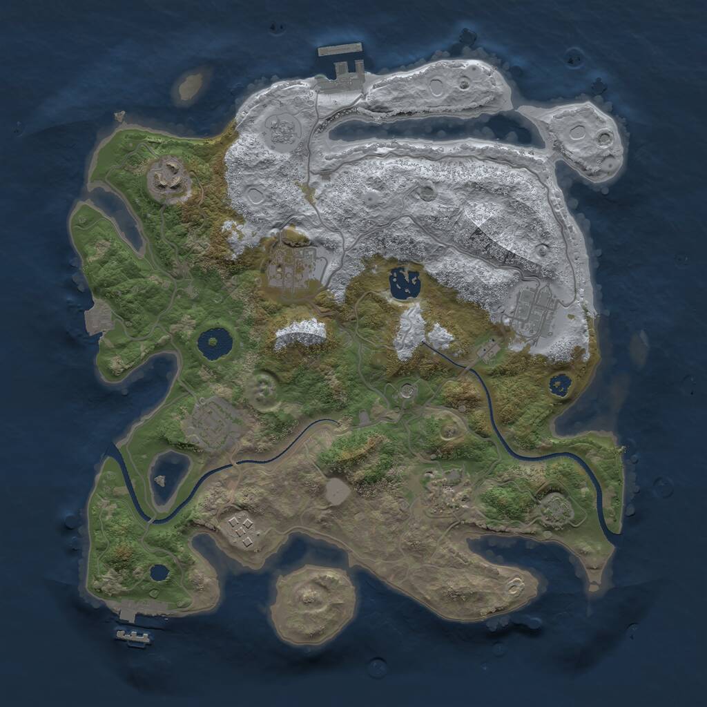 Rust Map: Procedural Map, Size: 3250, Seed: 7000, 13 Monuments