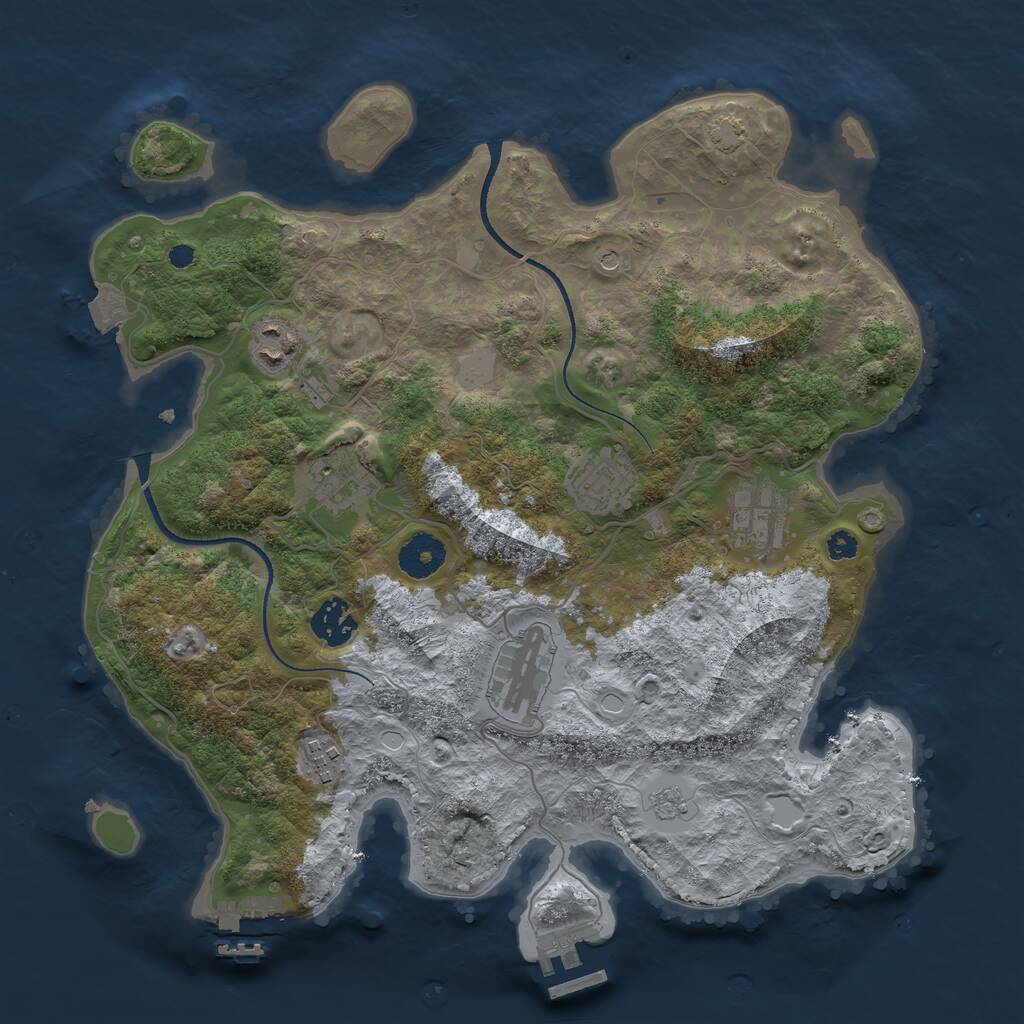 Rust Map: Procedural Map, Size: 3450, Seed: 50000, 13 Monuments