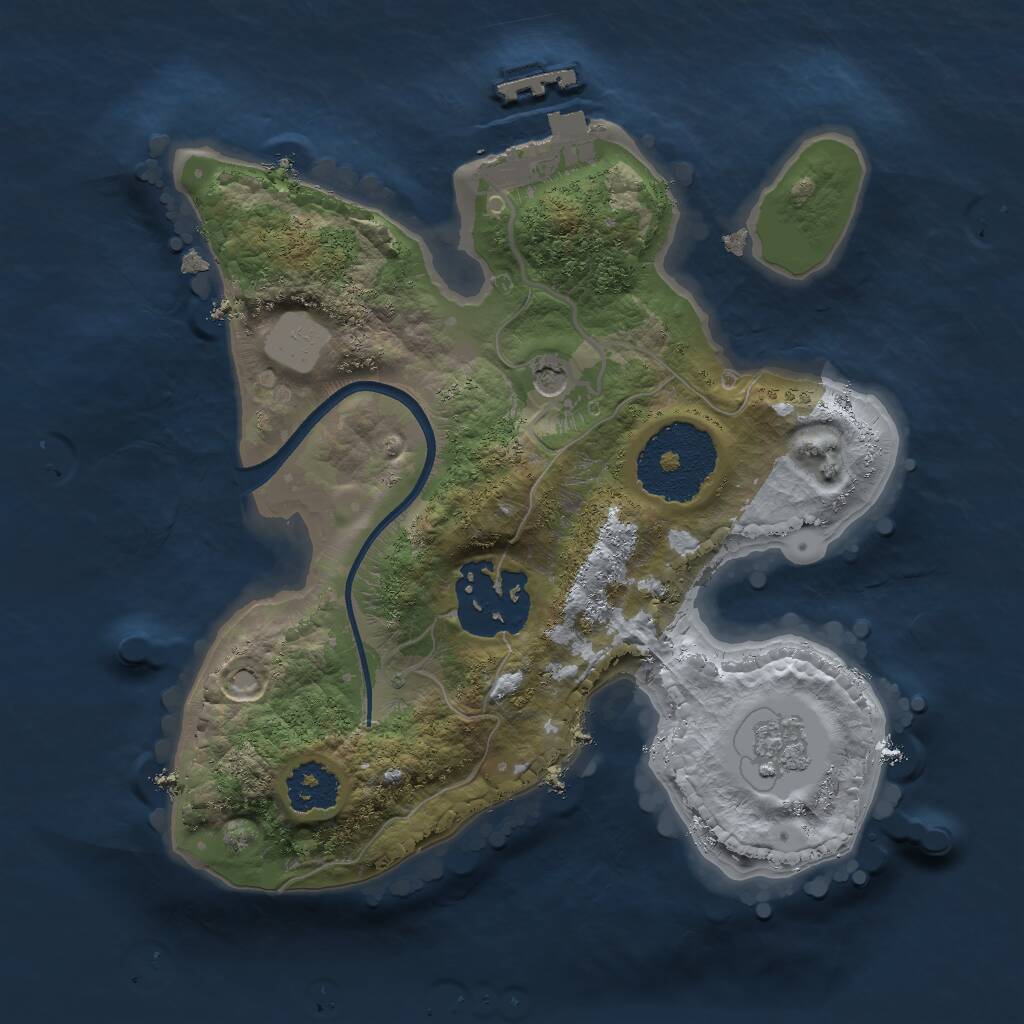 Rust Map: Procedural Map, Size: 2000, Seed: 1867756946, 5 Monuments