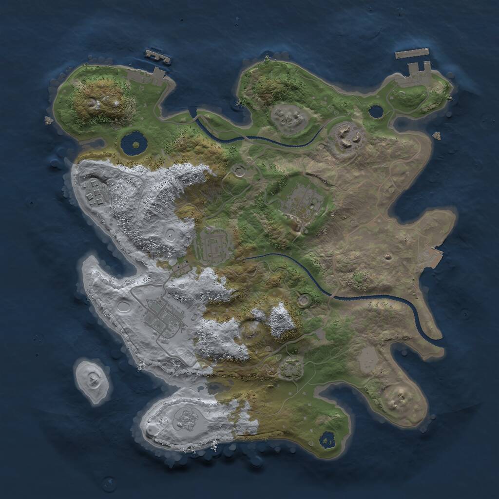 Rust Map: Procedural Map, Size: 3000, Seed: 512641797, 11 Monuments