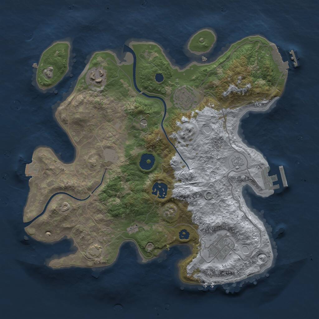 Rust Map: Procedural Map, Size: 3000, Seed: 21314, 10 Monuments