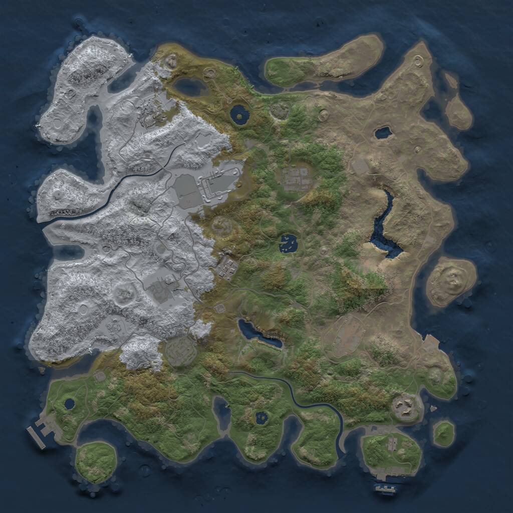 Rust Map: Procedural Map, Size: 4000, Seed: 1147754026, 15 Monuments
